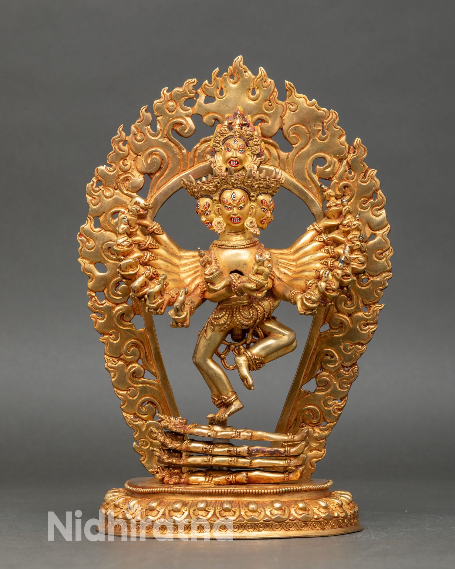 Hevajra Statue | Traditional 24K Gold Gilded Buddhist Art