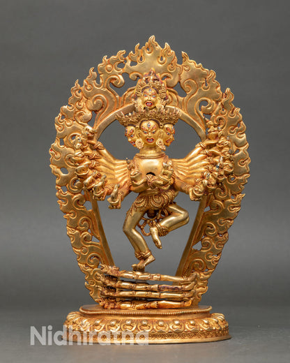 Hevajra Statue | Traditional 24K Gold Gilded Buddhist Art