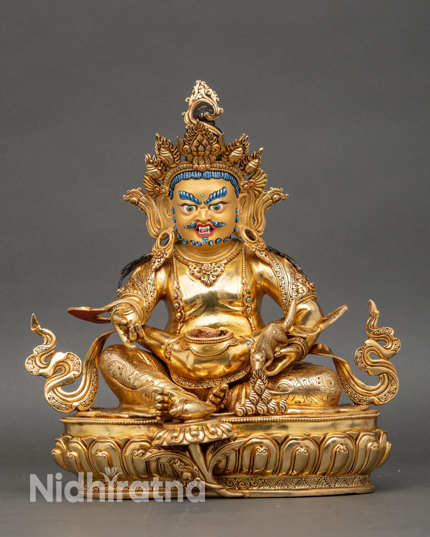 Green Dzambhala Statue | Buddhist Wealth Deity