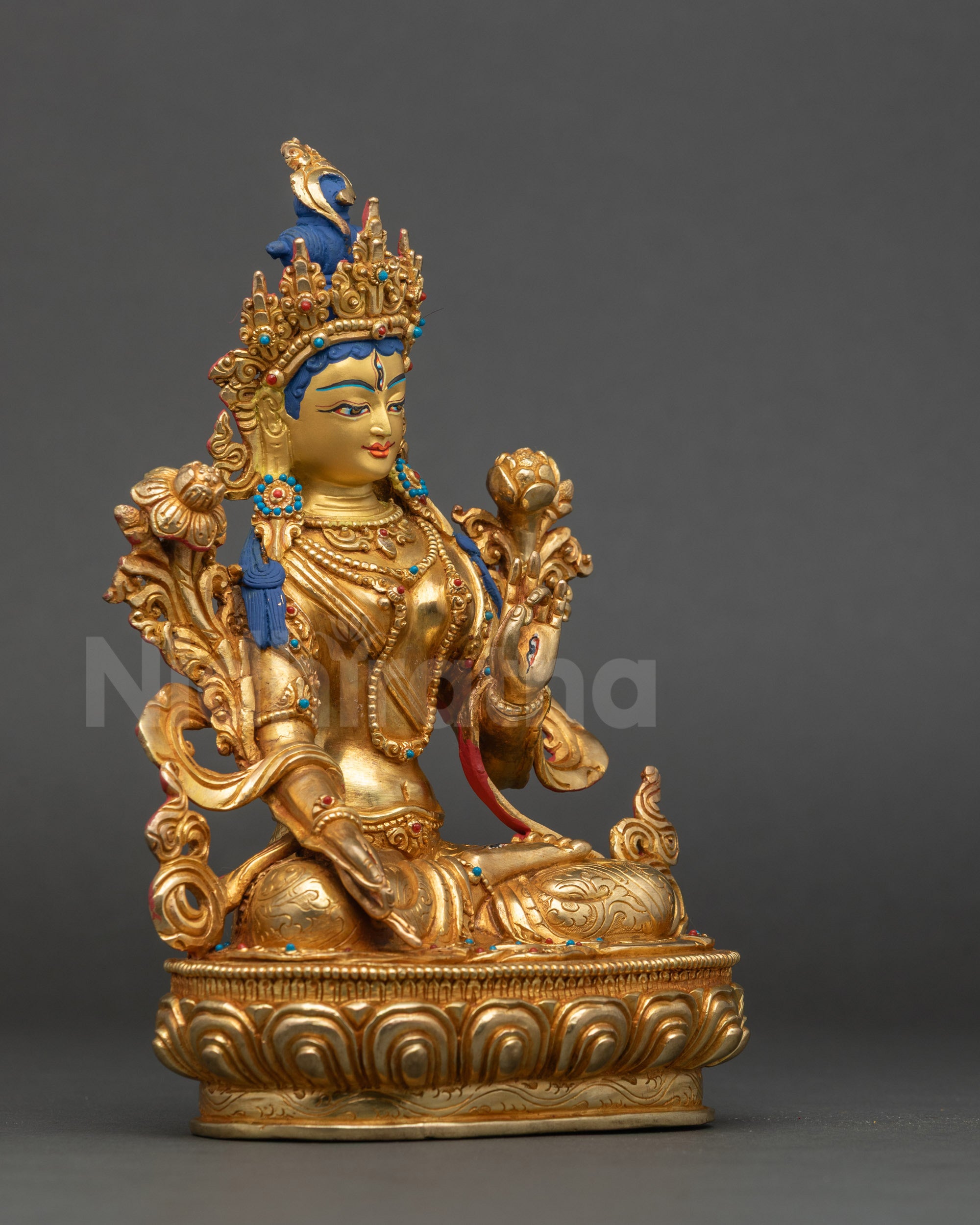 White Tara Sculpture- Buddhist Goddess of Healing Energy