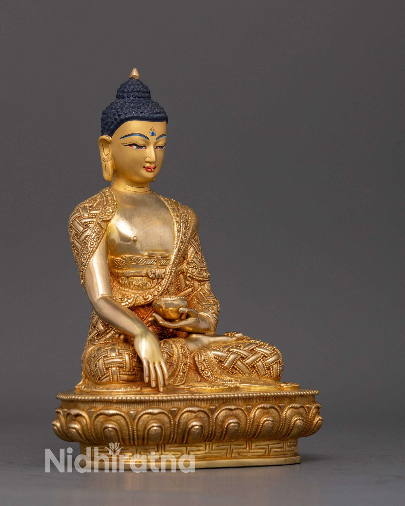 Embrace Serenity: 24K Gold Gilded Buddha Shakyamuni Statue