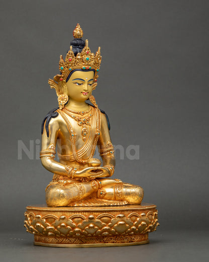 Amitabha Buddha Crowned Form Statue | Himalayan Devotional Art