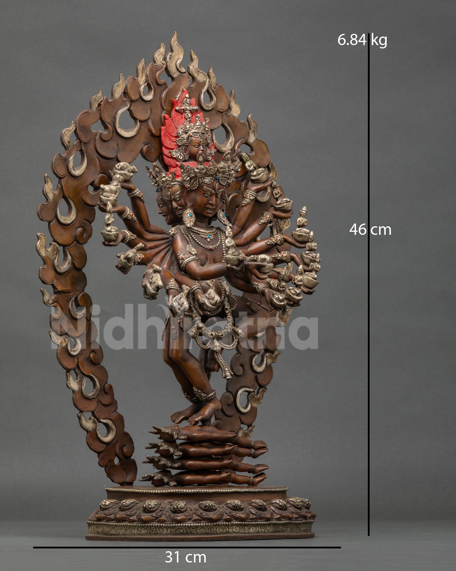 Large Oxidized Hevajra Statue | Tibetan Buddhist Artwork