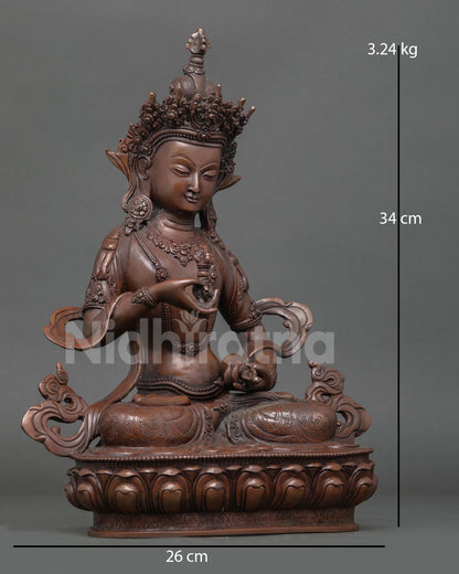 Oxidized Vajrasattva Statue – Tibetan Purification Deity Sculpture