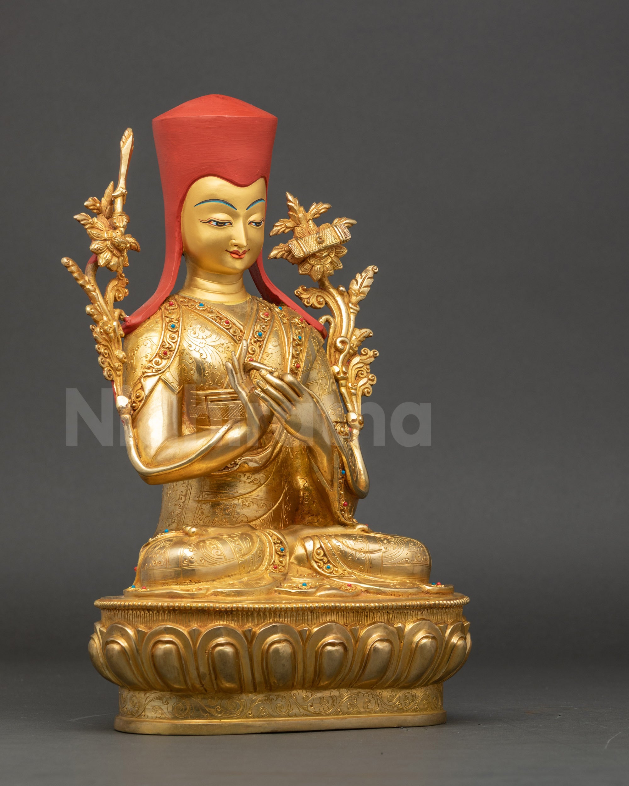 Enlightened Teacher Tsongkhapa Statue | Nepalese Lost-Wax Craft