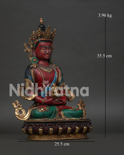 Multicolor Amitayus Statue | Buddha of Long Life and Wisdom