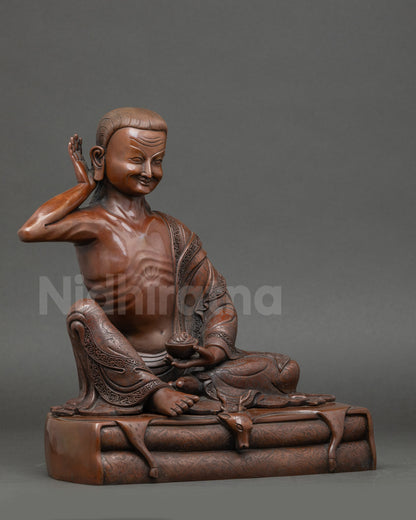 Oxidized Milarepa Statue - Inspiration for Meditation Practice