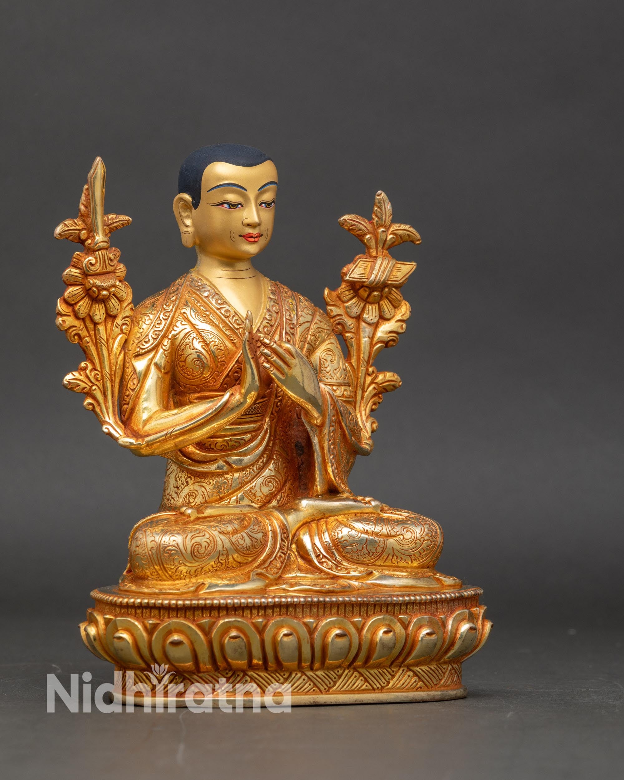 Lama Tsongkhapa Statue Set | Himalayan Sacred Artwork