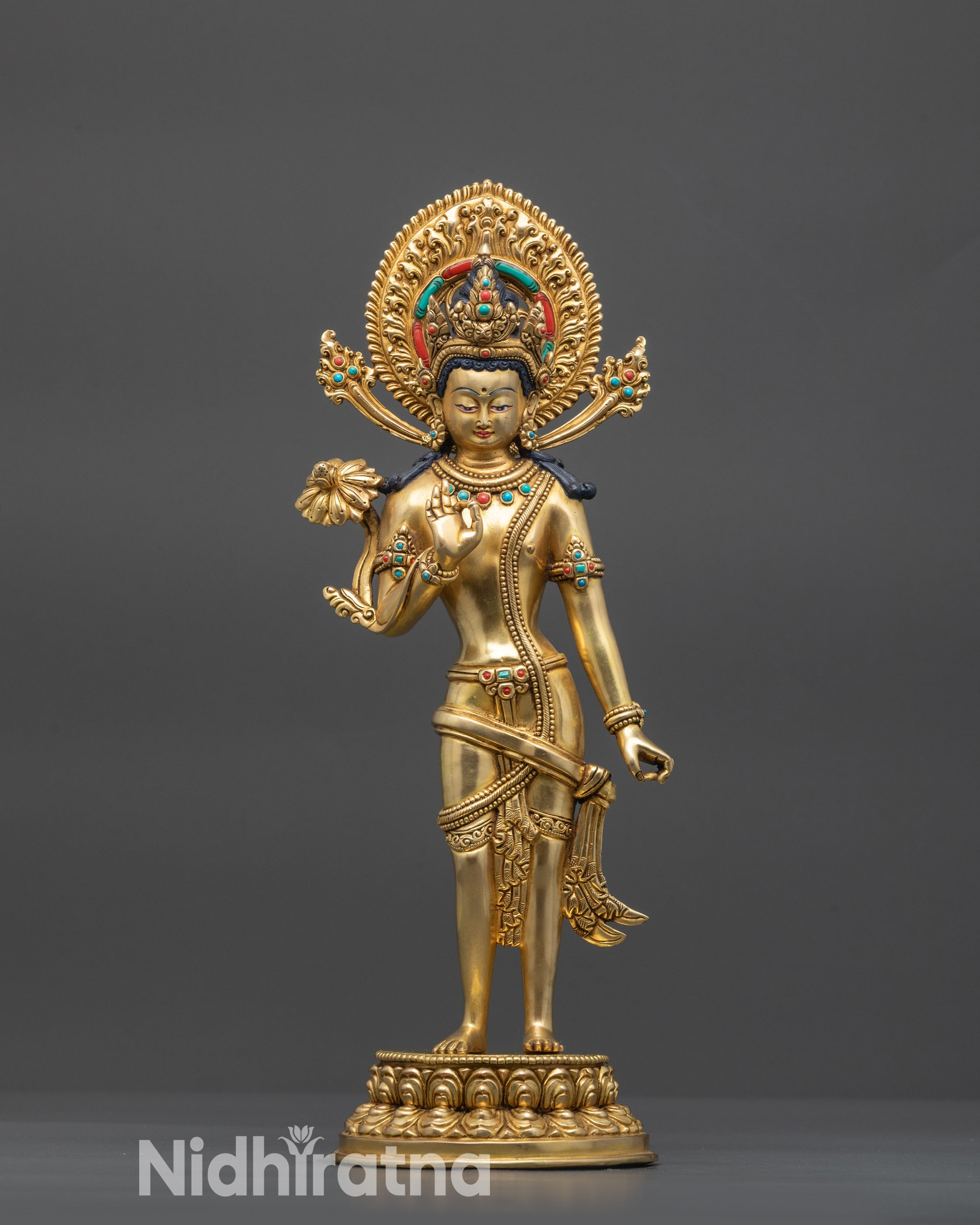 Eight Bodhisattvas Statue Collection | Traditional Nepalese Artistry