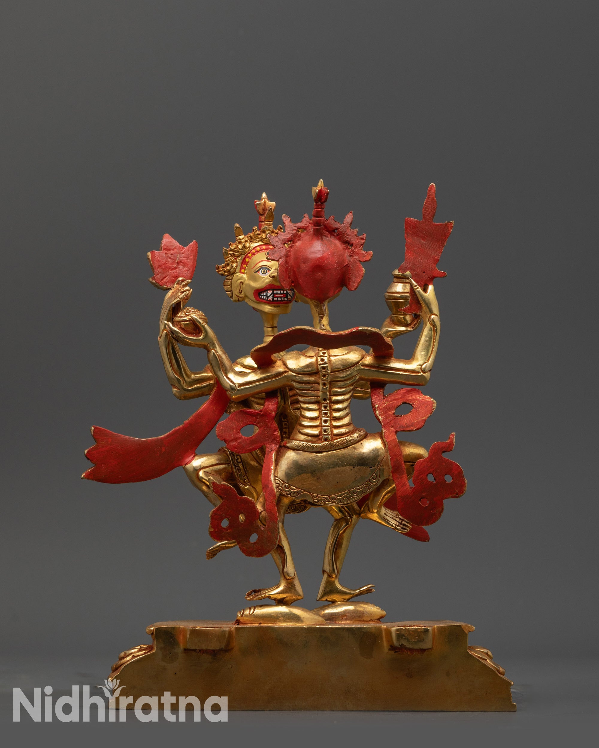 Statue of Dancing Chitipati | Sacred Buddhist Artwork from Nepal