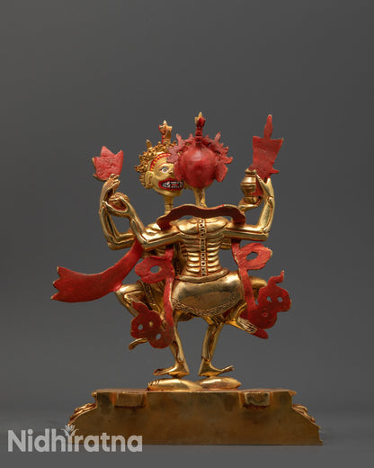 Statue of Dancing Chitipati | Sacred Buddhist Artwork from Nepal