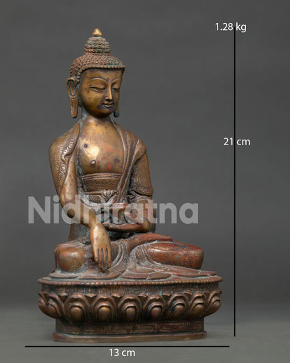 Antique Finish Shakyamuni Buddha Statue | Timeless Buddhist Art
