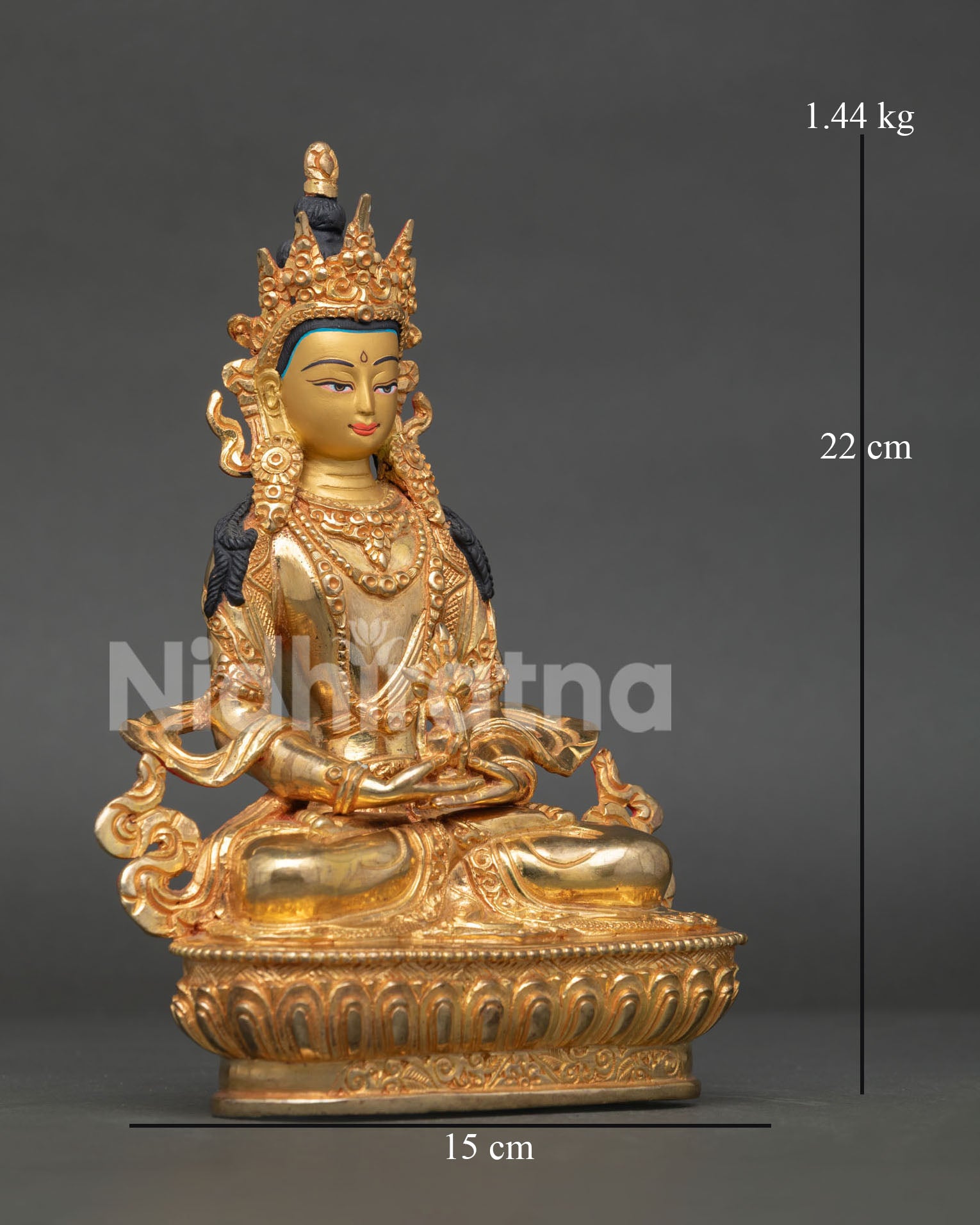Long Life Deity Amitayus Statue | Handcrafted Copper Buddhist Sculpture