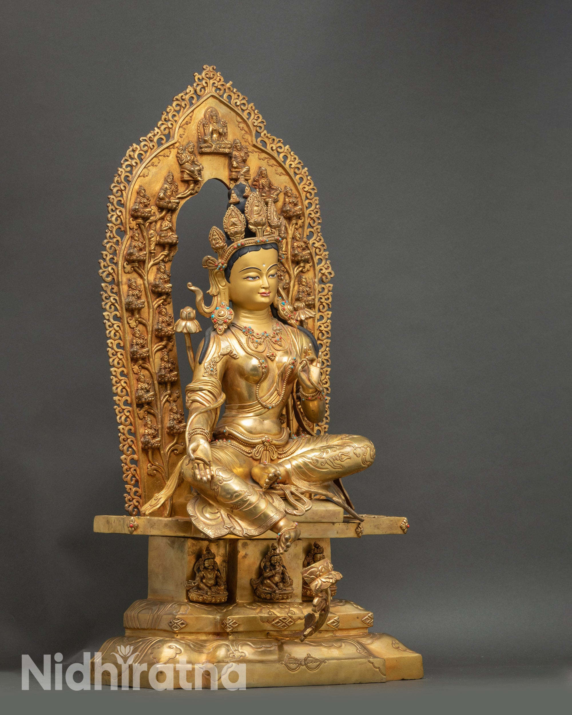 Green Tara Statue - Sacred Himalayan Goddess of Swift Protection