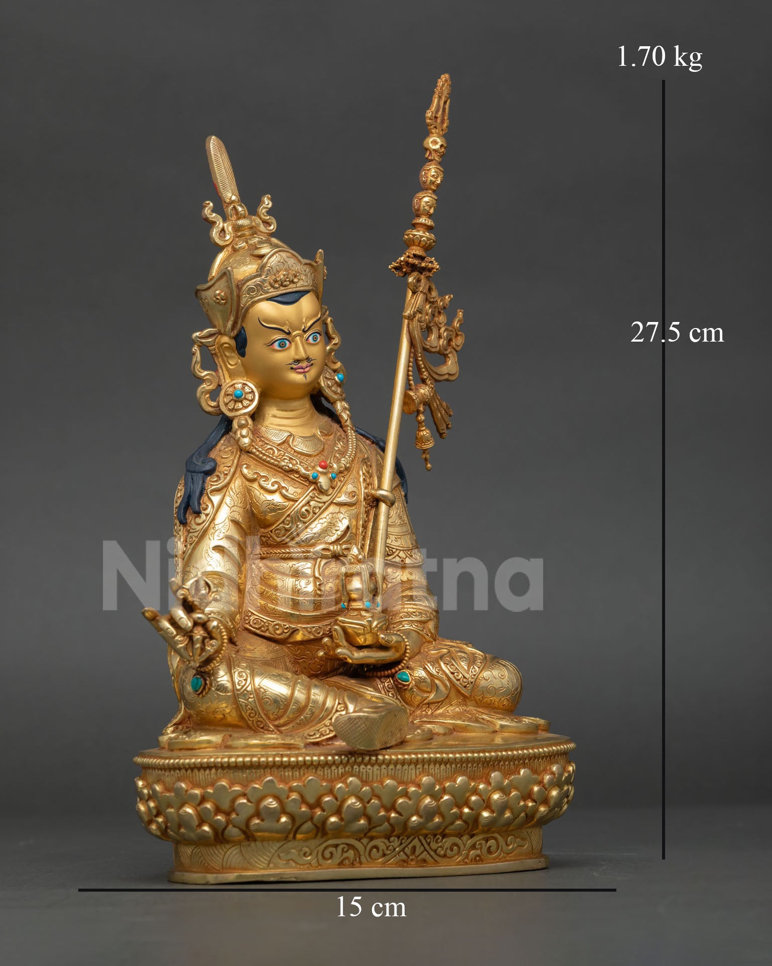 Handcrafted Guru Rinpoche Copper Statue | The Precious Master