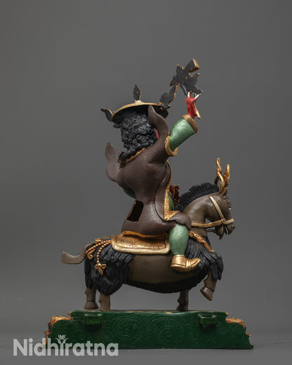 Damchen Garwa Nagpo Statue | Himalayan Wrathful Protector Deity