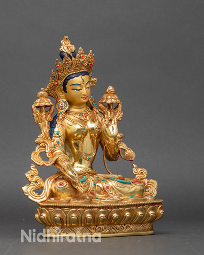 White Tara Statue for Meditation Room | Sacred Buddhist Decor
