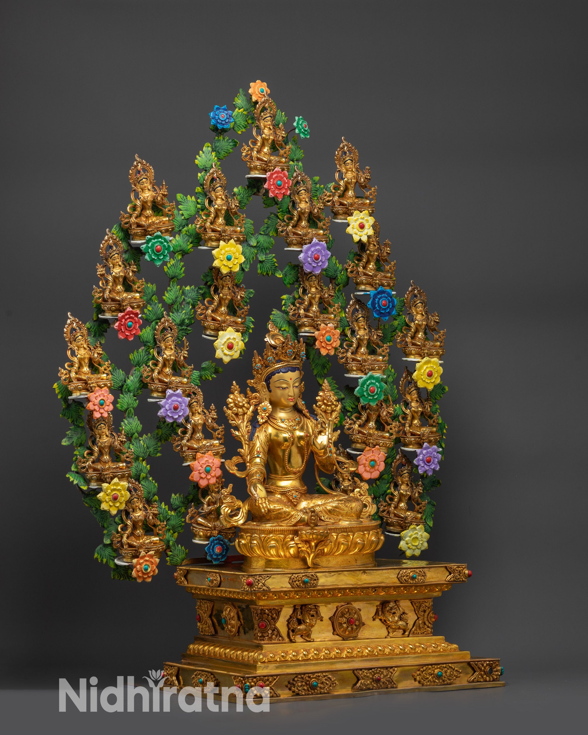 Complete 21 Tara Statue Tree Collection | Sacred Female Deity Ensemble
