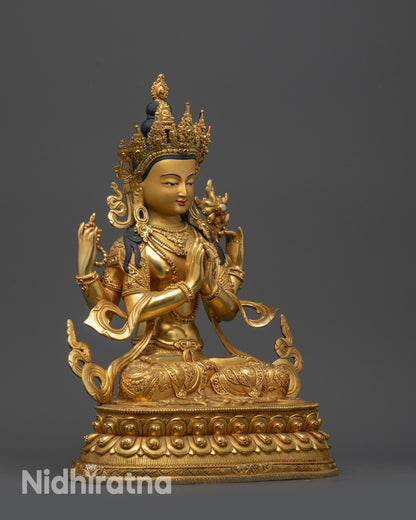 Shop Exquisite Chenrezig Statue | Handmade Nepalese Avalokiteshvara