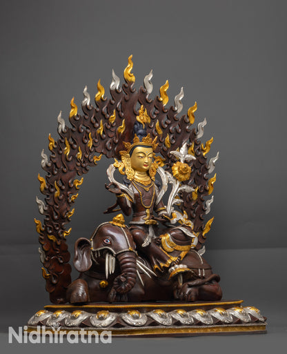 Samantabhadra Bodhisattva Statue Seated on Elephant | Buddhist Deity