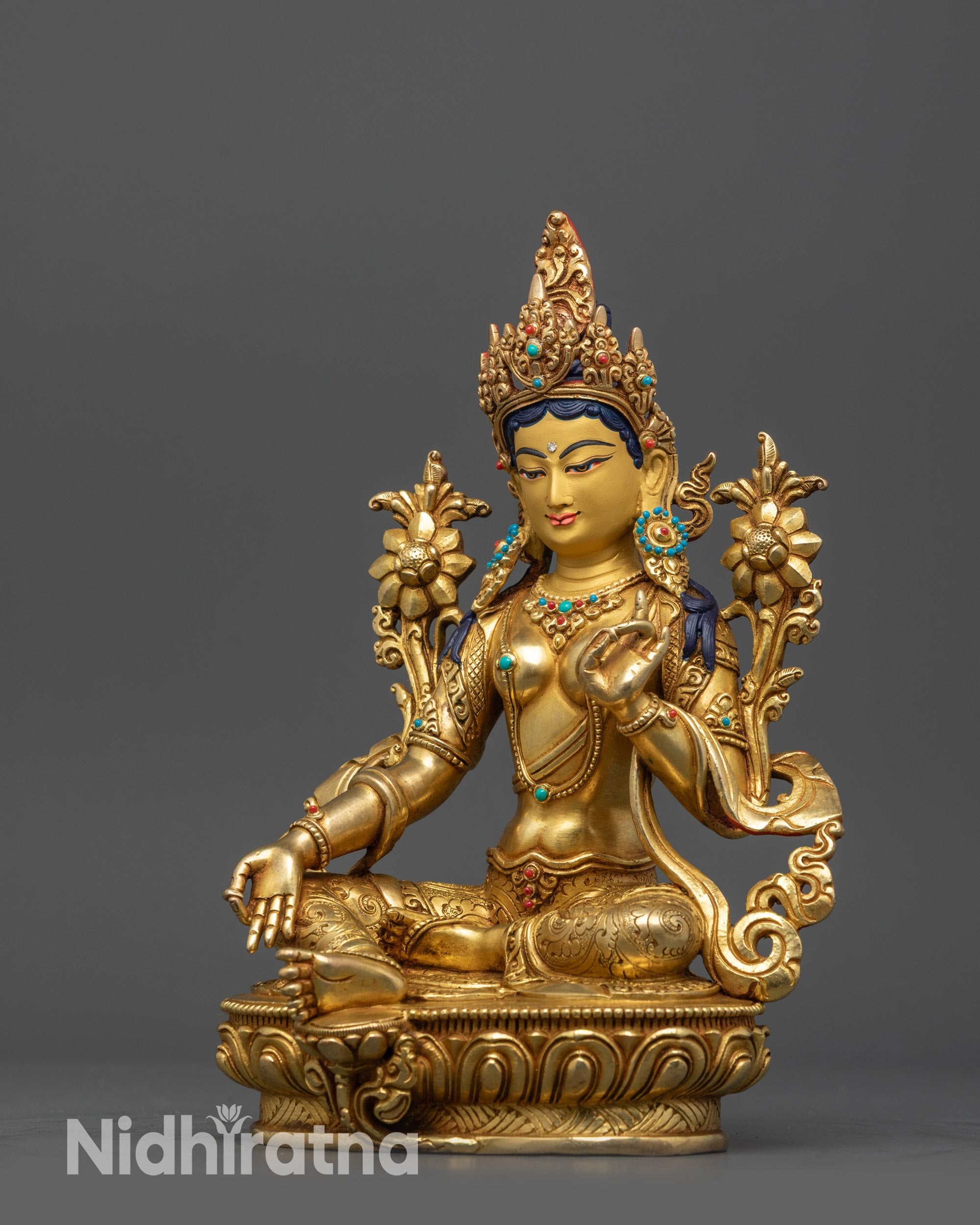 Mother Green Tara Statue | Lost Wax Casted Nepalese Spiritual Decor