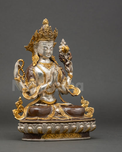 Tibetan Chenrezig Statue- The Bodhisattva of Compassion