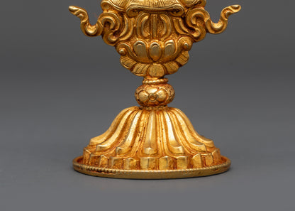 3" Gold Fire-Gilded Ashtamangala Set | Symbol of Universal Harmony