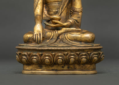 Antique-Finished Shakyamuni Buddha Statue | Spiritual Buddhist Altar Artwork