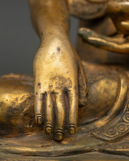 Antique-Finished Shakyamuni Buddha Statue | Spiritual Buddhist Altar Artwork