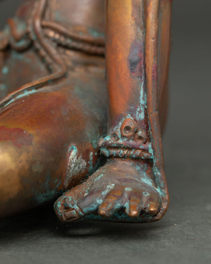 Antique-Finished Indra Statue | Ancient Vedic God of Rain and Thunder