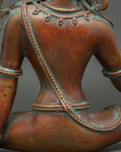 Antique-Finished Indra Statue | Ancient Vedic God of Rain and Thunder