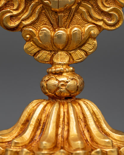 3" Gold Fire-Gilded Ashtamangala Set | Symbol of Universal Harmony