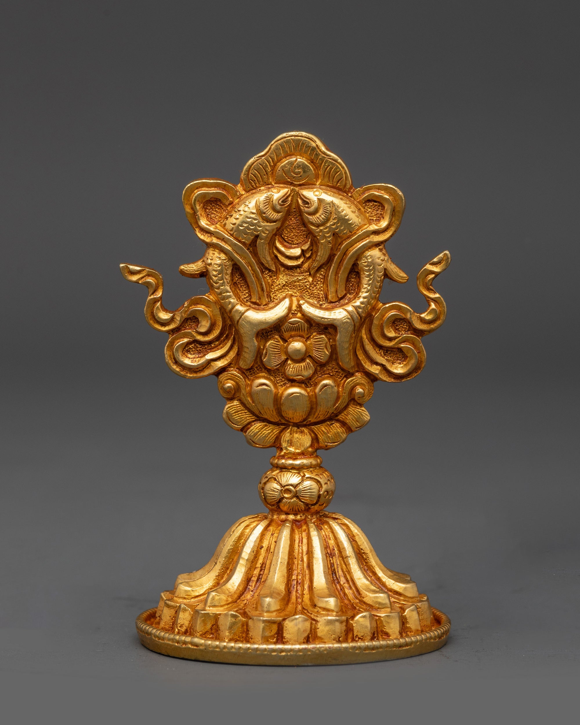 3" Gold Fire-Gilded Ashtamangala Set | Symbol of Universal Harmony