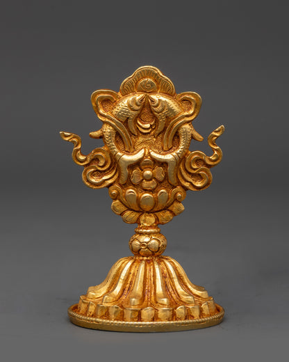 3" Gold Fire-Gilded Ashtamangala Set | Symbol of Universal Harmony