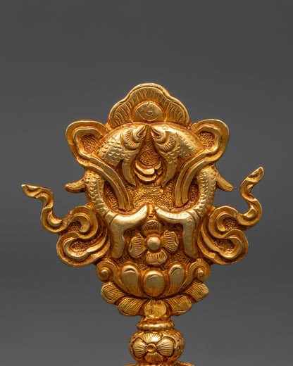 3" Gold Fire-Gilded Ashtamangala Set | Symbol of Universal Harmony