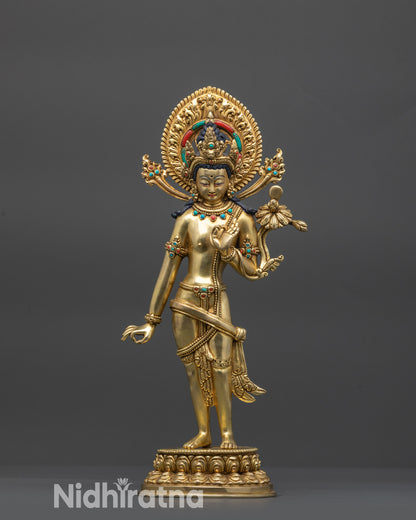 Eight Bodhisattvas Statue Collection | Traditional Nepalese Artistry