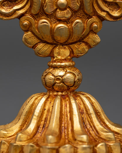 3" Gold Fire-Gilded Ashtamangala Set | Symbol of Universal Harmony