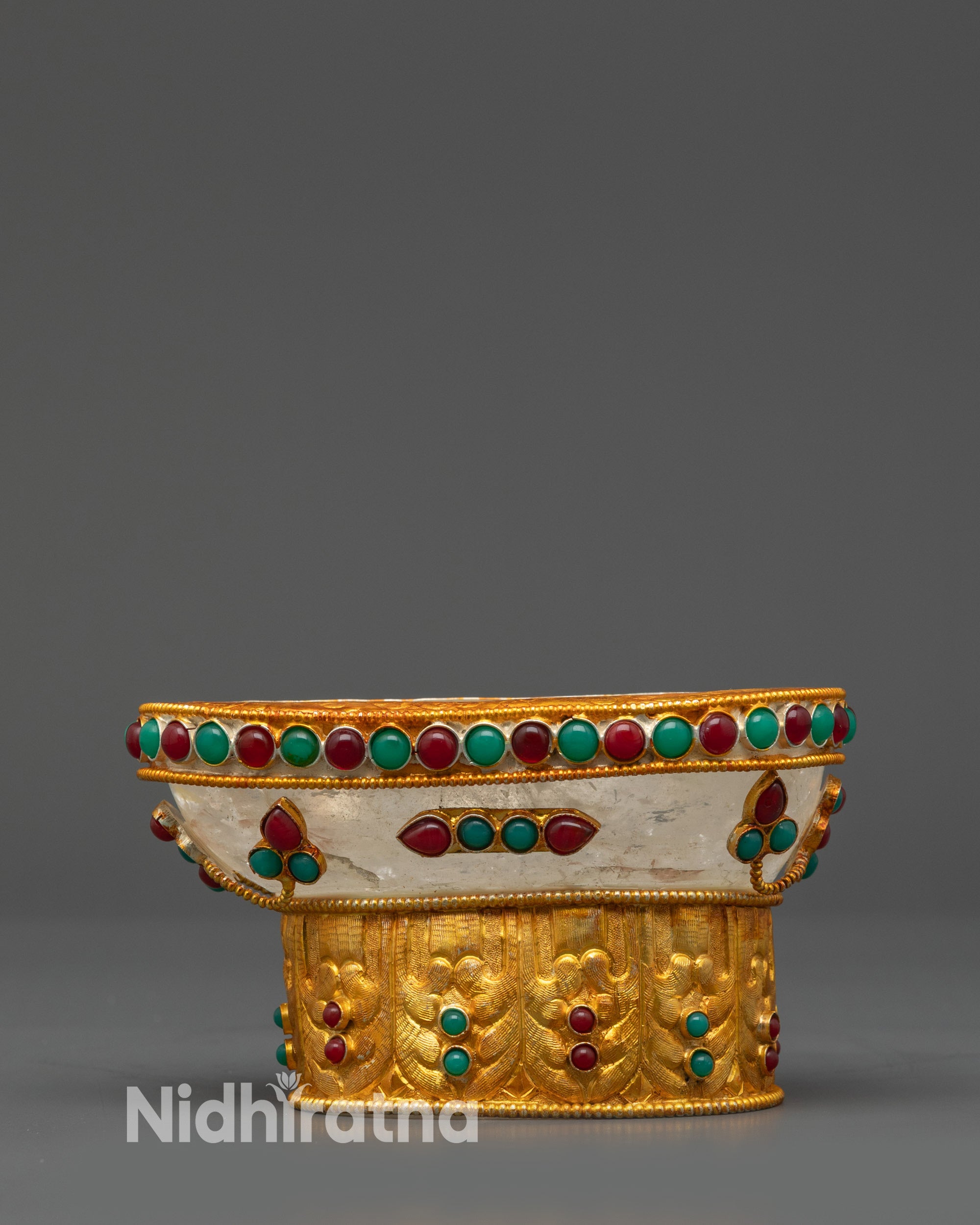Tibetan Kapala | Gold-Plated Ritual Skull Bowl for Tantric Offerings
