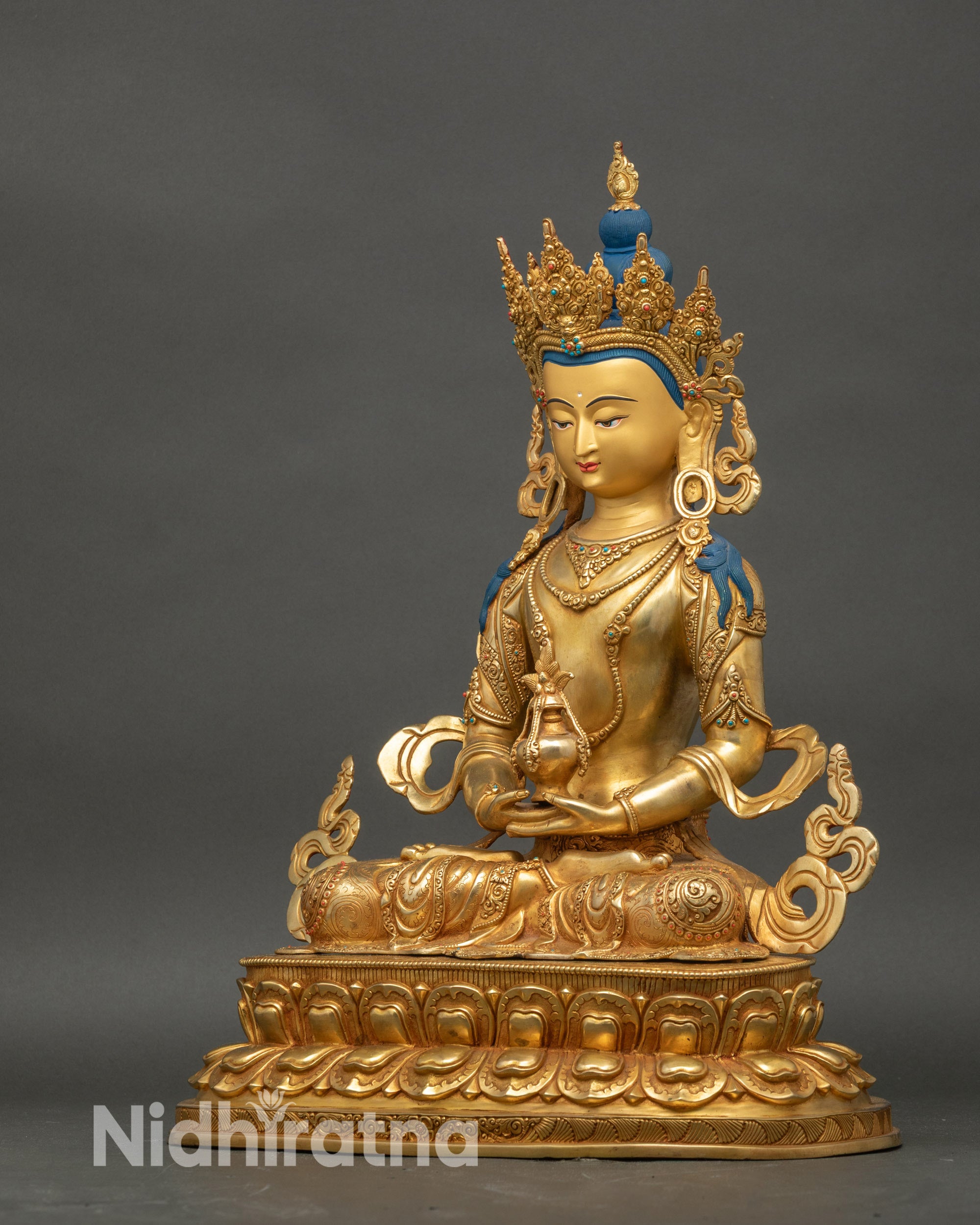 Handcrafted Amitayus Bodhisattva Statue for  Longevity and Healing