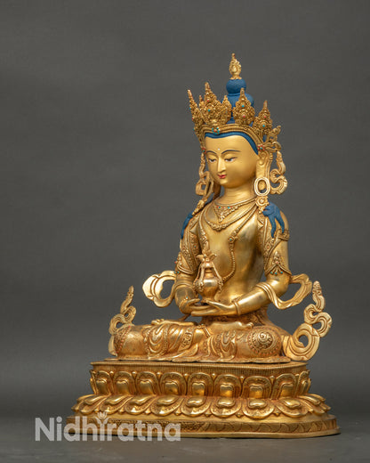 Handcrafted Amitayus Bodhisattva Statue for  Longevity and Healing