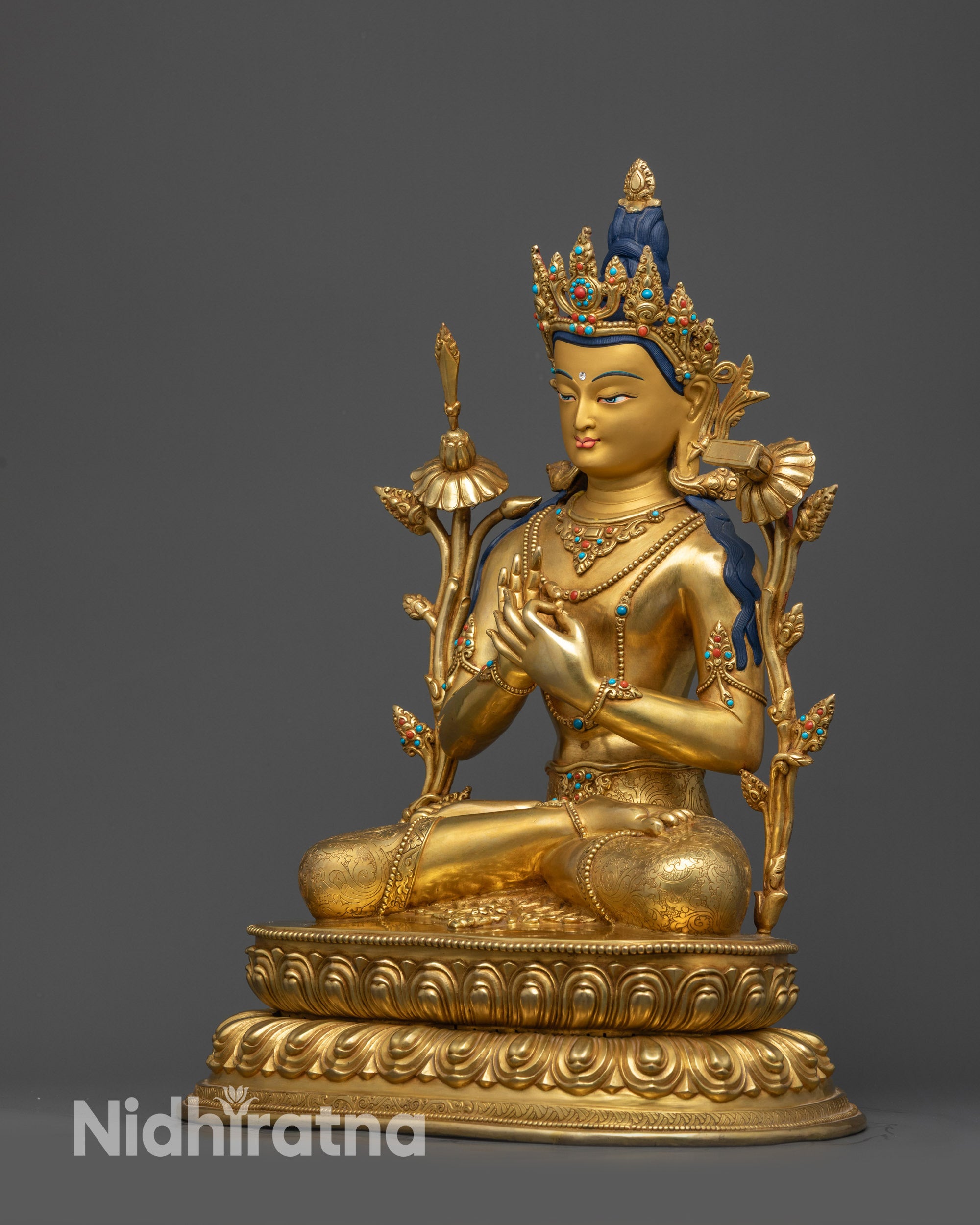 Authentic Bodhisattva Manjushri Statue | Nepalese Lost-Wax Casted Idol