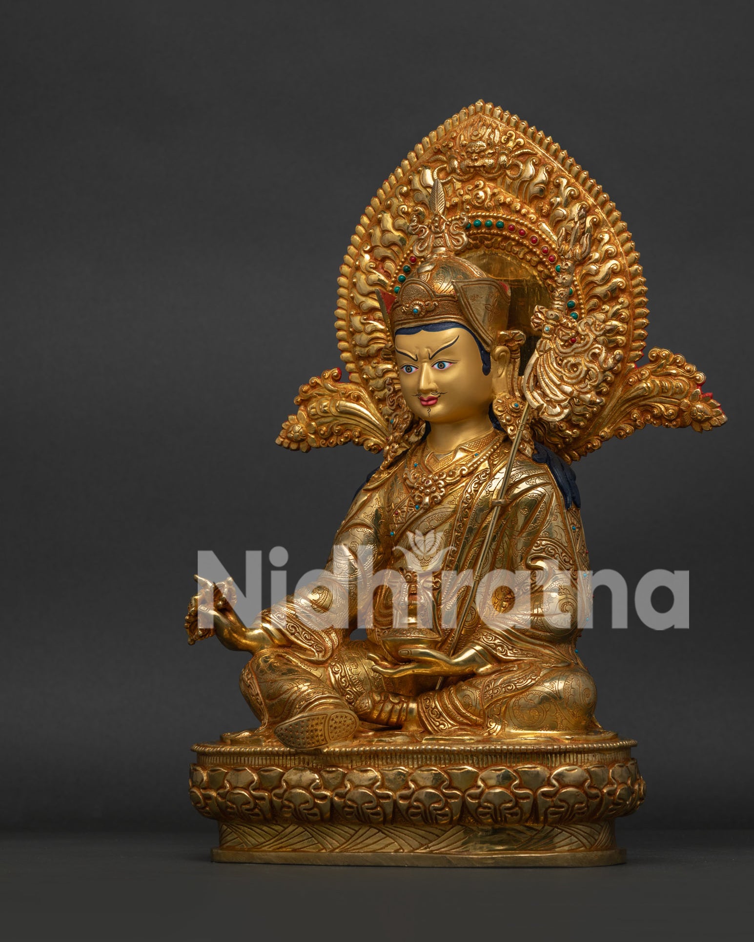 Buddhist Guru Rinpoche Statue - Handcrafted in Nepal