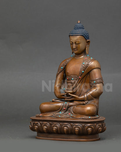 Amitabha Buddha Statue | Handmade Copper Idol for Sacred Spaces