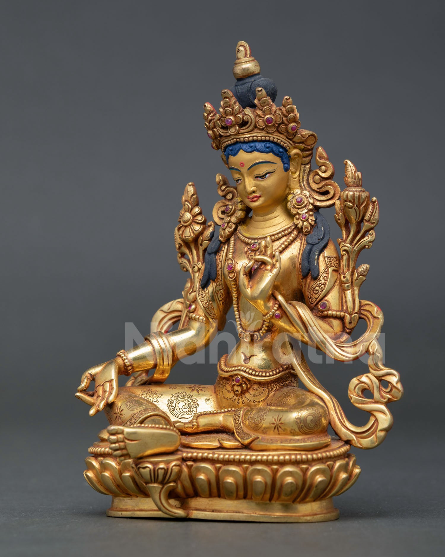 Holy Green Tara Statue | Artisan Crafted Buddhist Sculpture