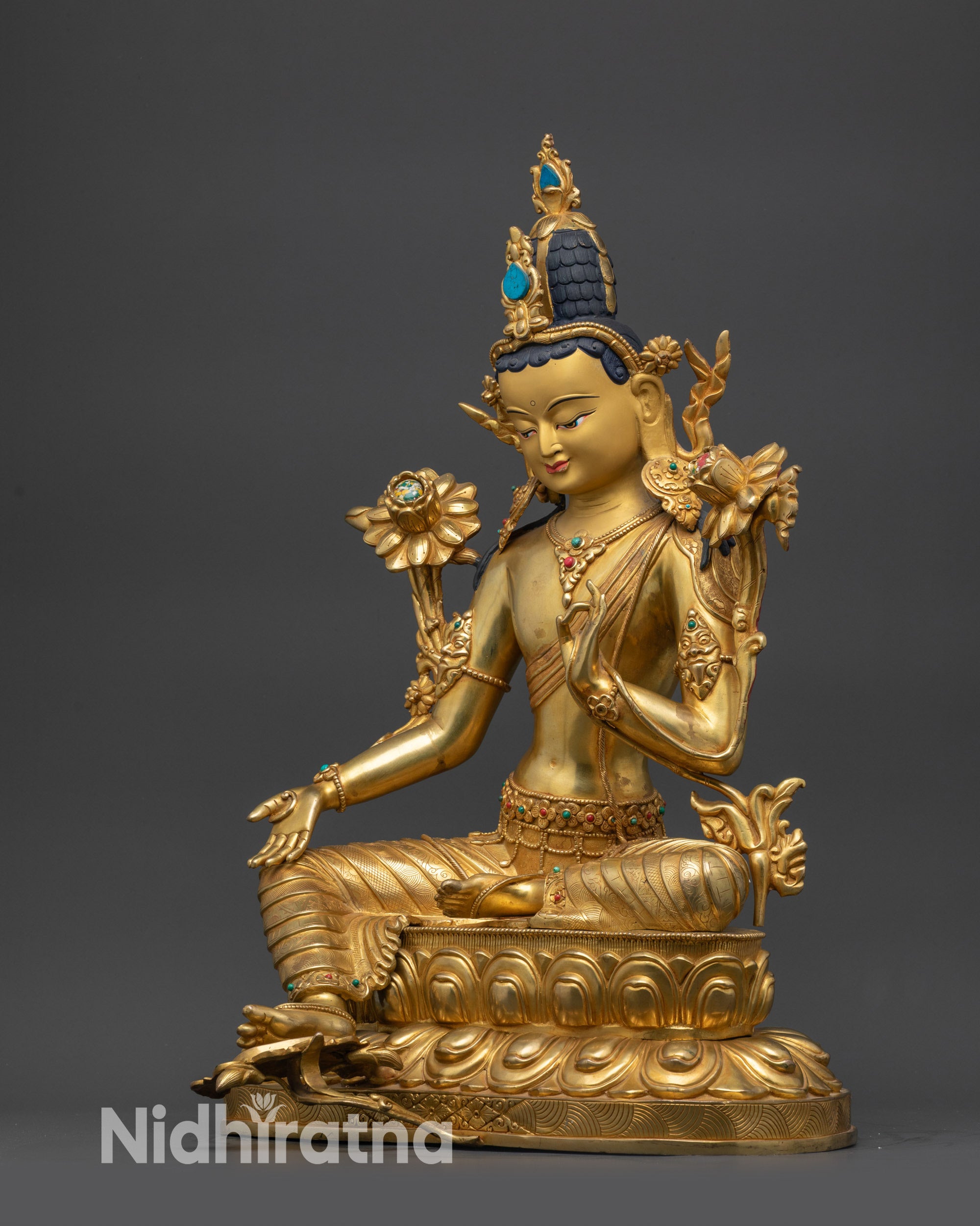 Divine Green Tara Sculpture | Artisan-Crafted Premium Spiritual Decor