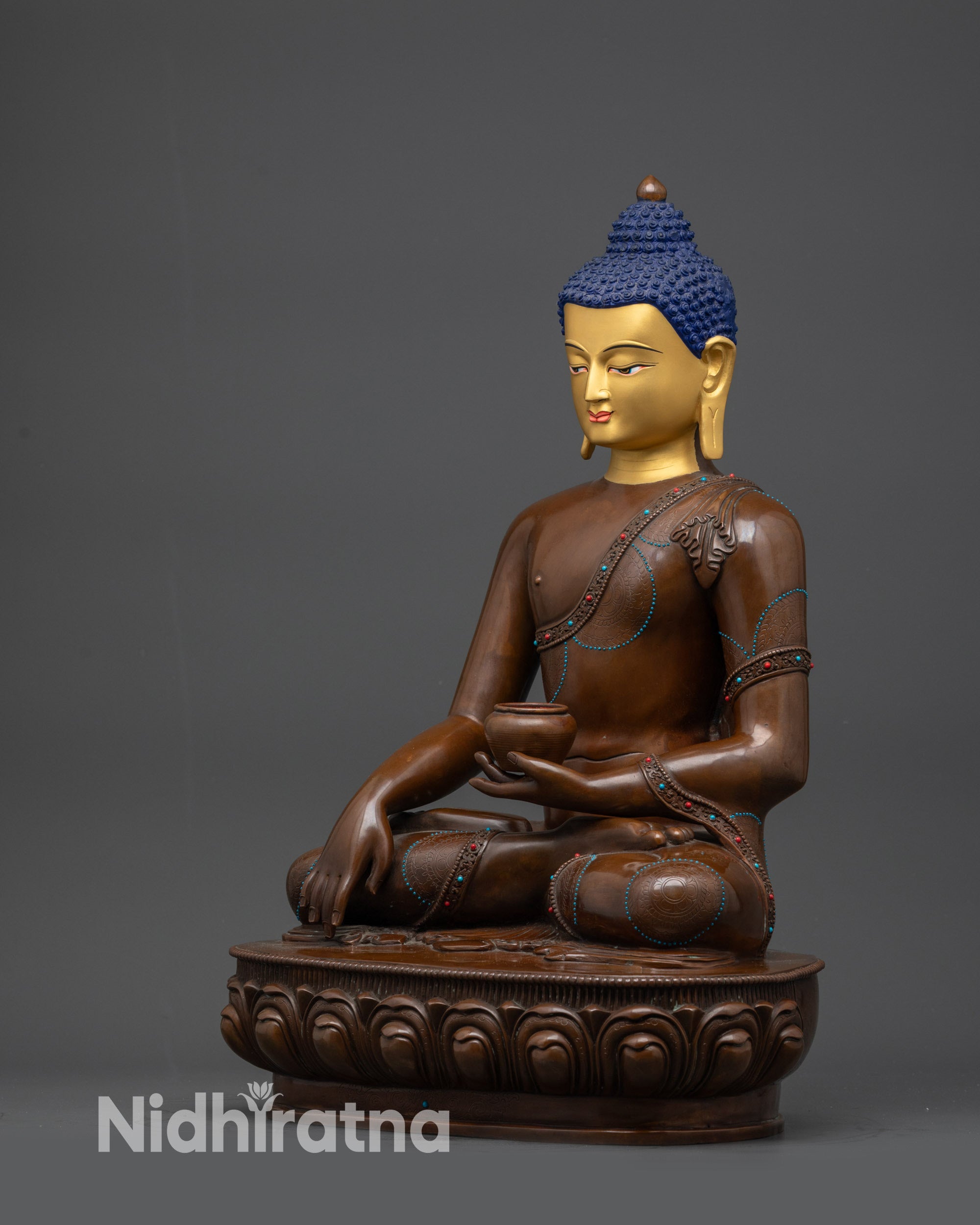 Shakyamuni Buddha Statue- 18” Tibetan Copper Meditation Sculpture