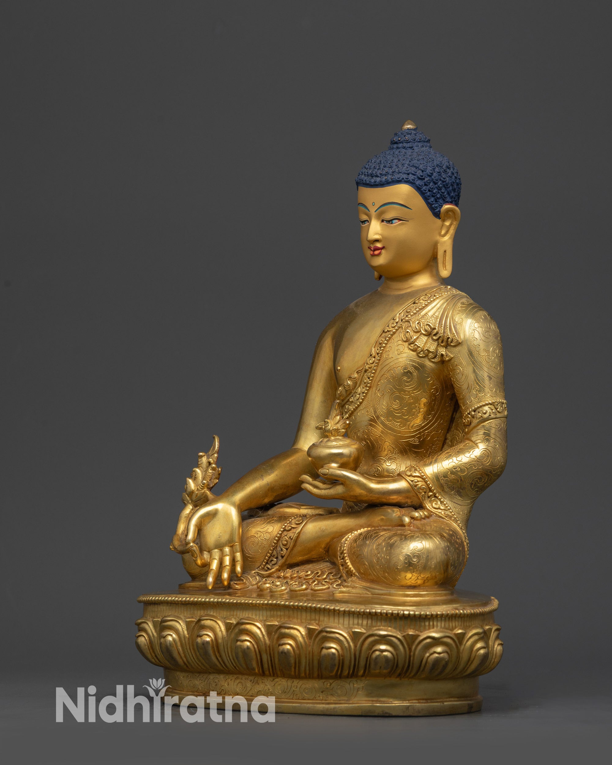 Handmade Medicine Buddha Statue | Spiritual Healing Idol from Nepal