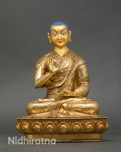 Buddhist Master Tsongkhapa - Handmade Statue Set from Nepal