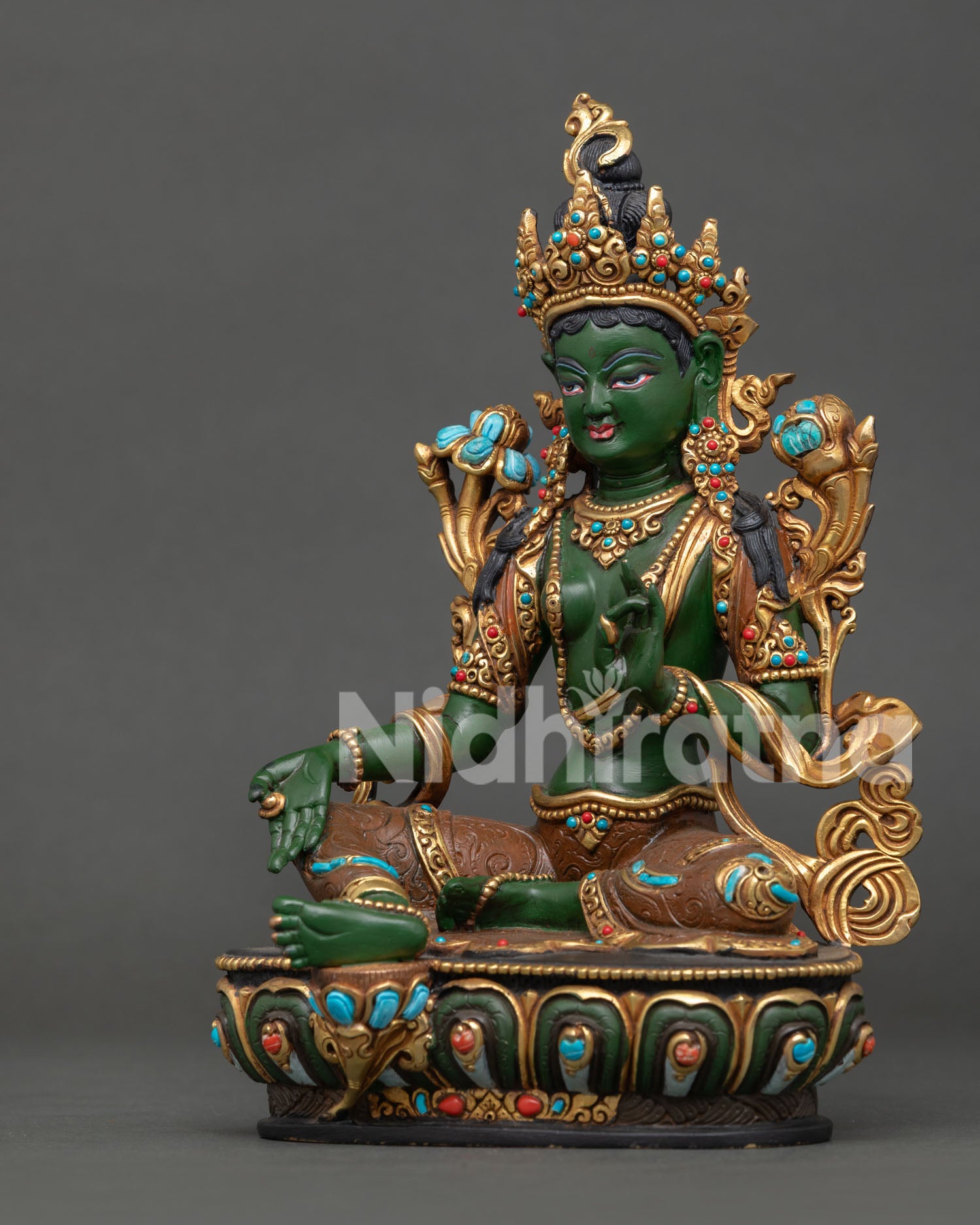 Green Tara Statue | Traditional Buddhist Art for Home Altar