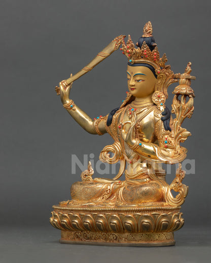 Manjushri Statue from Nepal | Authentic Himalayan Artwork
